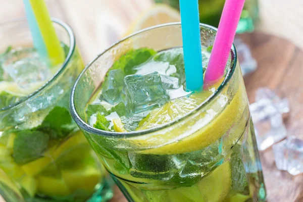 Fresh Lemonades Ice Served Glass — Stock Photo, Image