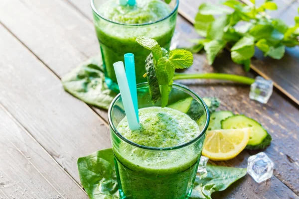 Smoothie Vegetal Saudável Verde — Fotografia de Stock