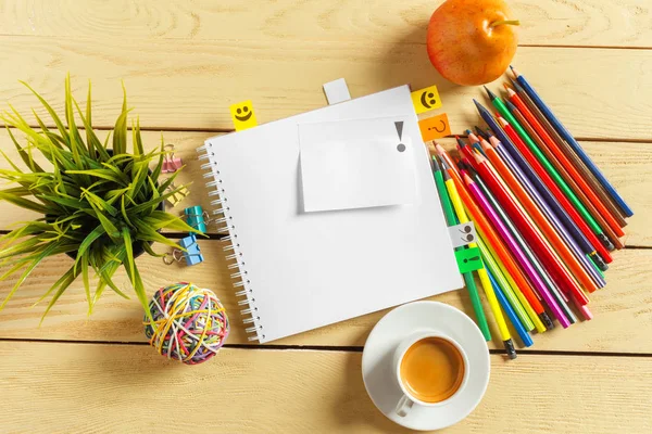 Ansicht Von Oben Kaffeetasse Mit Kaffee Vorhanden Stift Auf Leerem — Stockfoto