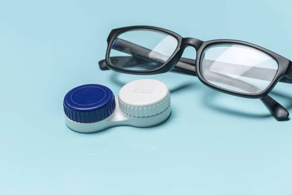 Brille Kontaktlinsen Sehkonzept — Stockfoto