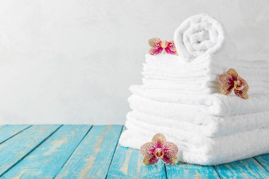 havlu orkide çiçek ile yakın çekim