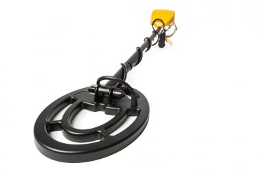 Metal dedektörü. Beyaz arka plan üzerinde izole.