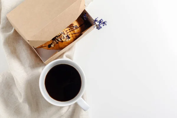 stock image Coffee with flowers composition on the table