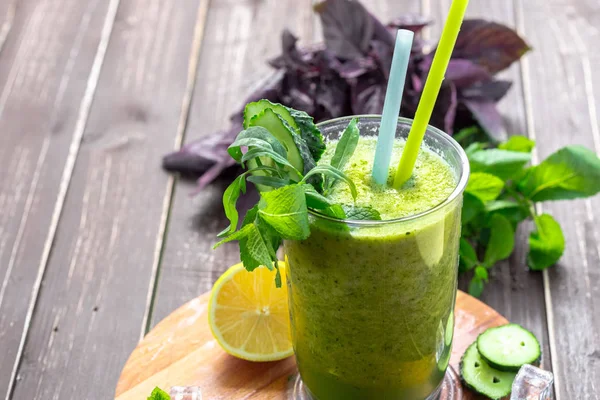 Smoothie Warzywo Zdrowy Zielony — Zdjęcie stockowe