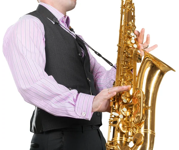 Hombre Tocando Saxofón —  Fotos de Stock