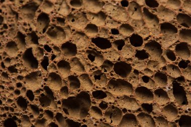 Closeup rock erozyon delik deniz duvar.