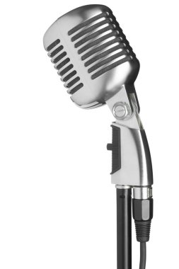 Beyaz arka plan üzerinde izole profesyonel mikrofon