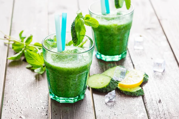 Smoothie Warzywo Zdrowy Zielony — Zdjęcie stockowe