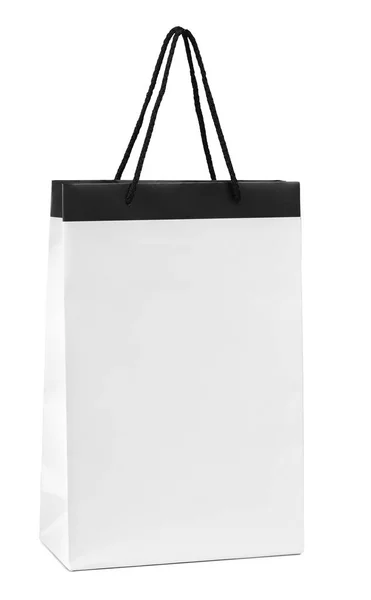 White Shopping Bag Isolated White Background — Stock Photo, Image