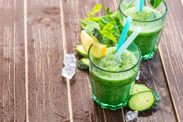 Smoothie Warzywo Zdrowy Zielony — Zdjęcie stockowe