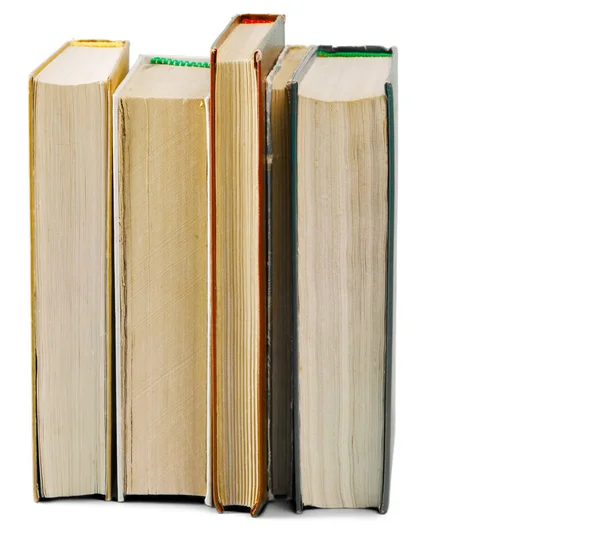 Mucchio Vecchi Libri Isolati Sfondo Bianco — Foto Stock