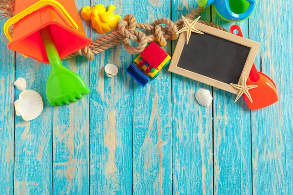 Summer Toys Wood Table — Stock Photo, Image