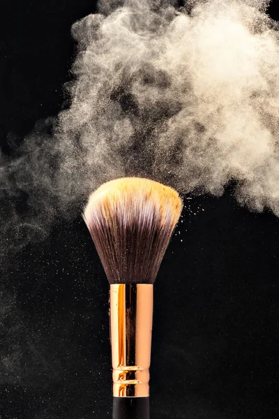 Professional black make-up brush with powder