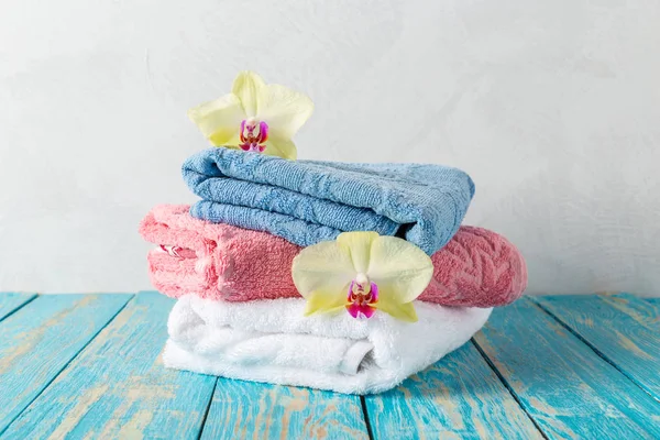 Towels Orchid Flower Close — Stock Photo, Image