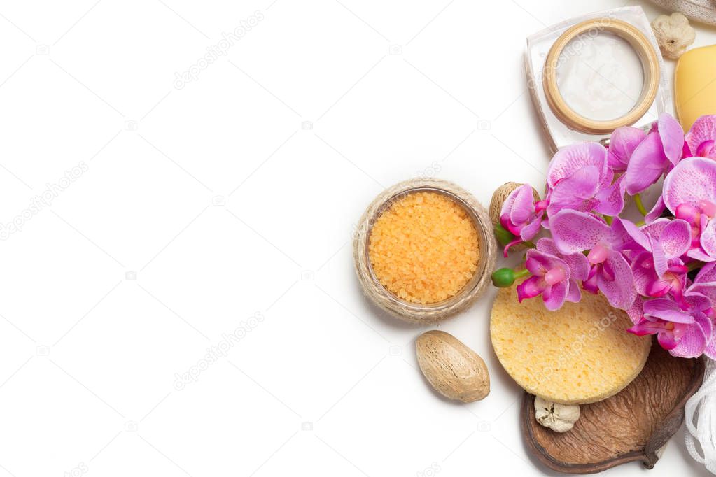 spa set isolated on white background. Beauty care