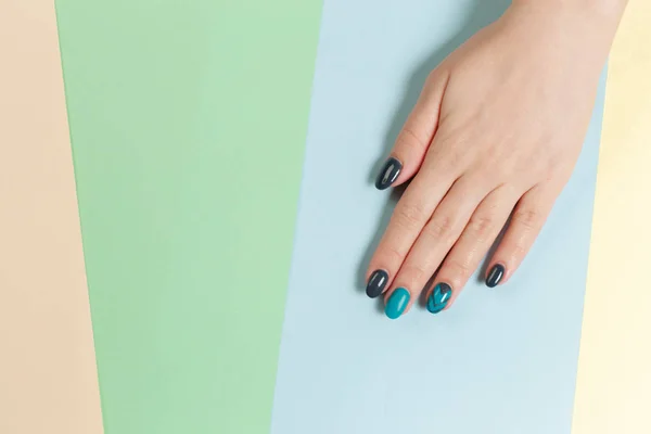 Primer Plano Manicura Femenina Moda Con Estilo — Foto de Stock