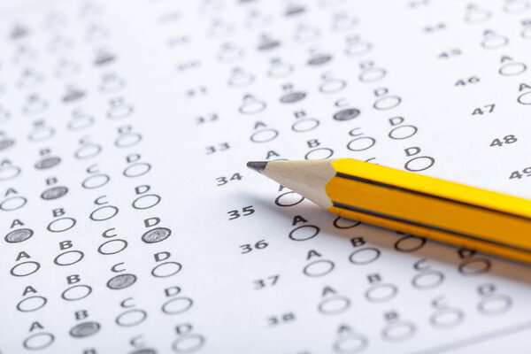 Test score sheet with answers