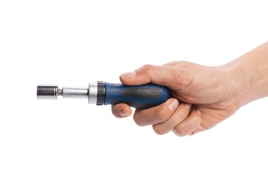 Tornavida beyaz arkaplanda izole edildi