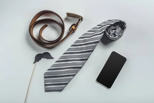 Set Van Mannelijke Accessoires Witte Achtergrond — Stockfoto