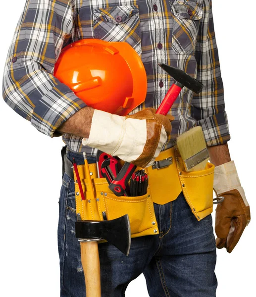 Bauarbeiter Mit Werkzeug — Stockfoto