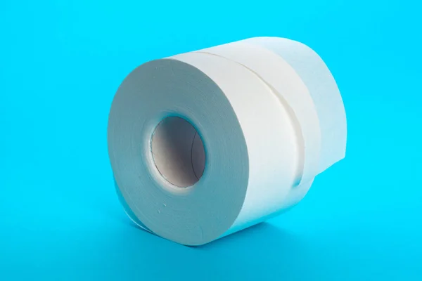 Toilet Paper Unrolling Blue Background — Stock Photo, Image
