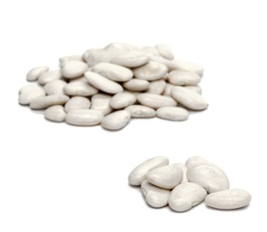 Beyaz fasulye izole yakın çekim