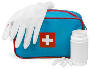 Beyaz arka plan üzerinde izole ilaç