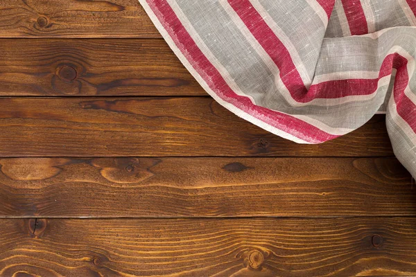 Background Empty Wooden Table Tablecloth — Stock Photo, Image