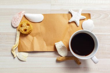 Deniz kabukları çerçeve arka plan