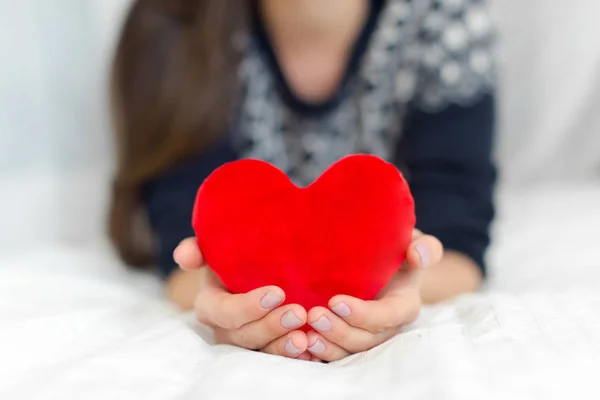 Heart Woman Hands Close — Stock Photo, Image