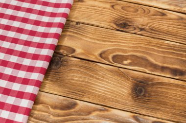 Arka plan boş ahşap masa masa örtüsü ile ile