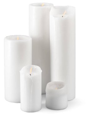 Mum ışıkları izole beyaz arka plan üzerinde