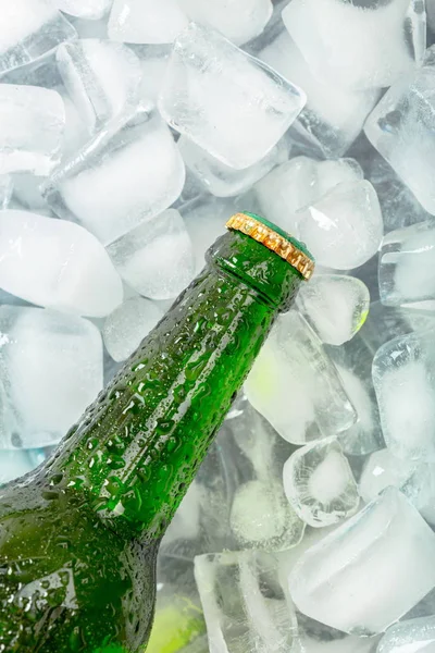 Bottle Cold Fresh Beer Ice — Stock Photo, Image