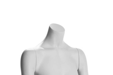 Beyaz arka planda izole edilmiş kadın manken.