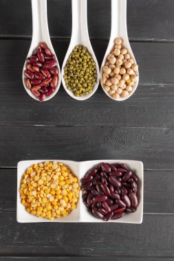 karışık kuru fasulye yakın çekim