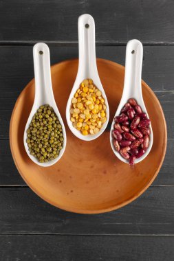 karışık kuru fasulye yakın çekim