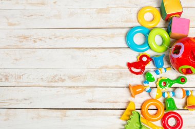 çocuk oyuncakları, üstten görünüm