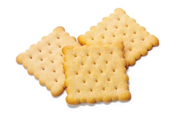 Κράκερ Cookies Απομονωμένα Λευκό Φόντο — Φωτογραφία Αρχείου