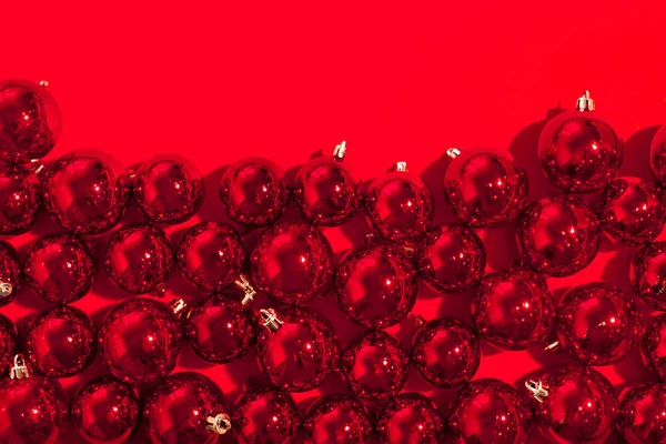 Червоні Різдвяні Кульки Крупним Планом — стокове фото