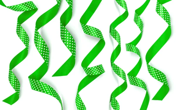 Zöld Szalagot Elszigetelt Fehér Background — Stock Fotó
