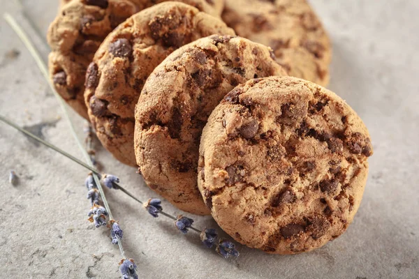 Chocolate Sweet Cookies Close — Stock Photo, Image