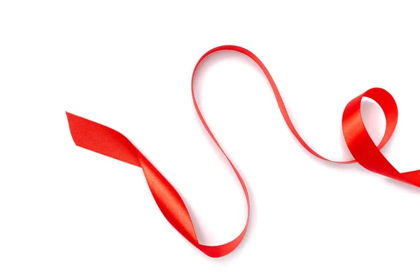 Red Ribbon Collection Isolated White Background — Stock Photo, Image