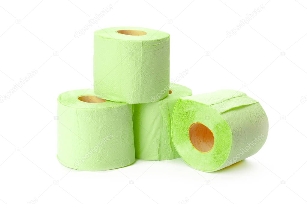 toilet papers isolated on white background
