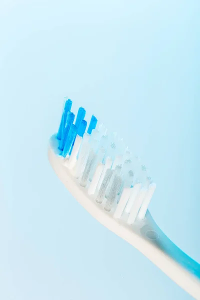 Toothbrush Close Blue Background — Stock Photo, Image