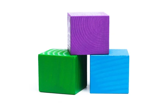 Colored Children Cubes White Isolated Background — Stock Photo, Image