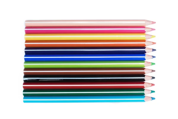 Crayons Couleur Isolés Sur Fond Blanc — Photo