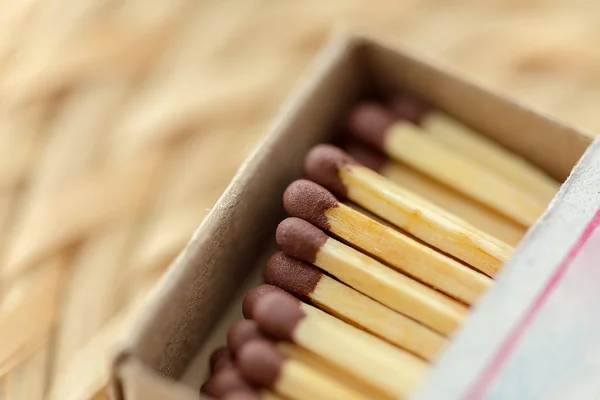 Box Many Matches Close — Stock Photo, Image