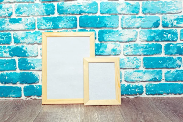 Picture Frames Brick Wall — Stock Photo, Image