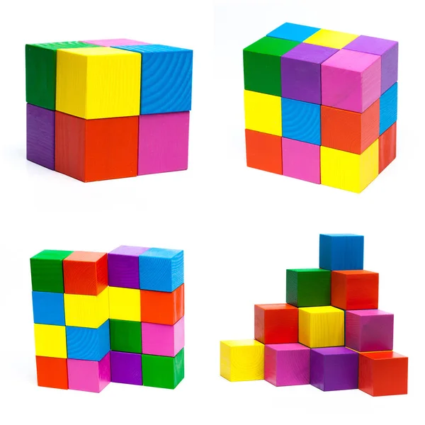 Cubos Juego Madera Multicolor — Foto de Stock