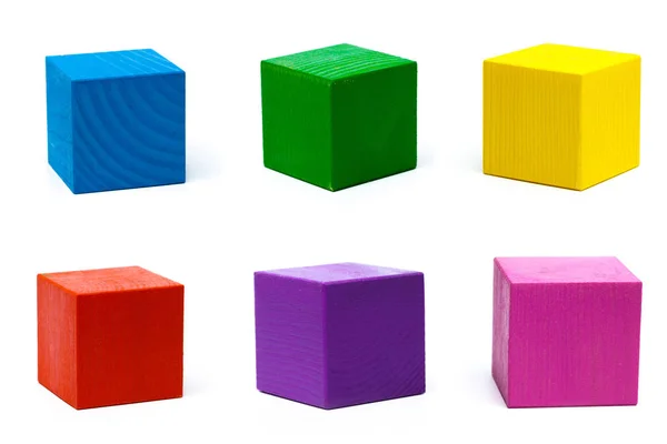 Разноцветные Деревянные Кубики — стоковое фото